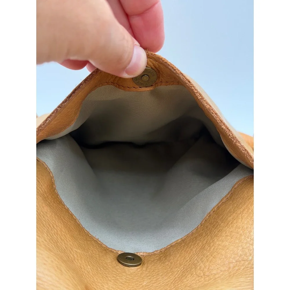 American Leather Co Honey Tan Genuine Leather Flap Backpack Handbag Bag 12x10x4